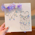 Pikkukuva 1 / 8: Lapset Mermaid Princess Pearl Fringe Bow Otsaketju Hiukset A5