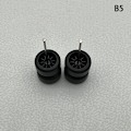 Miniatyrbillede 1 af 8: 1 sæt 1/64 model bilhjul med gummidæk Modificerede dele Ve B5 10Claws Black