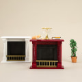 Miniatyrbild 2 av 7: 1/12 Dockhus Mini öppen spis Modell Dockhus Vardagsrumsmöbler White