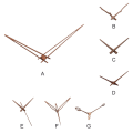 Miniatyrbillede 3 af 8: Valnød vægur Pointer DIY timeviser minutviser sekundviser E
