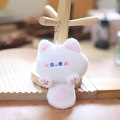 Miniatyrbillede 6 af 8: Kawaii blødt udstoppet dyr Lille kat nøglering Plys taske Bil Pe Orange
