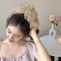 Miniatyrbillede 7 af 8: Høj hestehale Hair Grip Clip Chiffon Sløjfe Banan Clip Kvinde Cli A2
