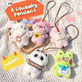 Pikkukuva 2 / 8: Squeak Doll Name Tarra Riipus Sammakko Panda Pehmo Matkalaukkulappu Rabbit