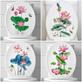 Miniatyrbilde 5 av 8: WC Stickers Toalett Floral Wall Sticker For Bad Toalett Lokk H