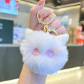 Miniatyrbilde 4 av 8: e Blush Cat Ball nøkkelring Plysj anheng Bag Anheng Bursdag Gi D