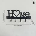 Nøgleholder i sort metal til vægmontering, \"Sweet Home\" design 6