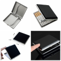 Miniatyrbillede 7 af 8: Klassisk læder- og legeringskasse Æske Metalholder Cigarer Container black