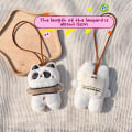 Pikkukuva 7 / 8: Squeak Doll Name Tarra Riipus Sammakko Panda Pehmo Matkalaukkulappu Rabbit