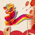 Pikkukuva 3 / 8: DIY Paper Dragon New Year Tee itse kolmiulotteinen vetokukka A2