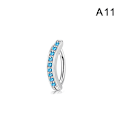 Miniatyrbillede 1 af 8: Blomst sommerfugl hjerte form navle ring Rhinestones Nave A11