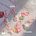 Miniatyrbillede 2 af 8: e Nøglering Bunny Gulerødder Car Bag Pendant Kvinder Piger Tulip Key 04