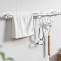 Miniatyrbilde 7 av 8: 2stk selvklebende vegggardinstangholder spikerfri justerbar musling White