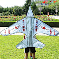 Pikkukuva 1 / 7: Sarjakuva Lasten leija Sininen Punainen Fighter Rainbow Plane Suuri leija A3