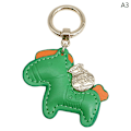 Miniatyrbild 8 av 8: Läder Charms Bag Pendel Keychain Cartoon Horses Keyring e An Orange