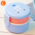 Pikkukuva 1 / 5: 540 ml Lunch Box Kaksikerroksinen pyöreä Mini Bento Box Lasten C