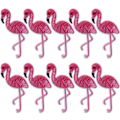 Miniatyrbillede 1 af 5: 10 STK Flamingo Patch Broderet Sy Strygning På Taske Stof Appliqu