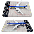 Miniatyrbild 2 av 8: Flygplansmatta Runway Förkläde Lämplig för 1:400 modell flygplan Sim