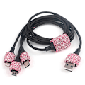 Miniatyrbillede 1 af 5: Kvinder Krystal Dual USB Port Bil Hurtig Rhinestones Bling Oplader PK2