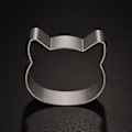 Miniatyrbilde 3 av 7: Cat Head Shape Bakesukker Kake Kjeks Cookie ter Dekorasjon