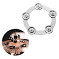 Miniatyrbillede 1 af 5: Trommebækkener Hi Hat Tambourin Trommesæt Tromme Stålklokker Percus Silver