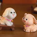 Miniatyrbild 8 av 8: e Resin Hundvalp Djur Miniatyrfigur Hemprydnad i kruka 12