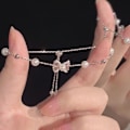 Pikkukuva 1 / 8: Sweet n Style jäljitelmä Pearl Link Chain Rannekoru Crystal Bowkn 2