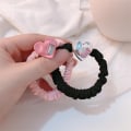 Pikkukuva 7 / 8: e Heart Pendent Hiusköydet paksusuolen ympyrä ponytail Scru Black