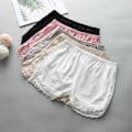 Miniatyrbild 2 av 5: Kvinnor Vår Sommar Samma färg Sida Spets Säkerhetsshorts Byxor Sw Black