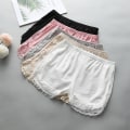 Miniatyrbild 2 av 5: Kvinnor Vår Sommar Samma färg Sida Spets Säkerhetsshorts Byxor Sw Gray