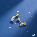 Pikkukuva 1 / 8: 1pari nappikorvakorut Crystal Ear Stud ruostumaton teräs Helix Ear A1