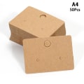 Miniatyrbilde 7 av 8: 50 stk runde papp øredobber displaykort blankt kraftpapir J A5
