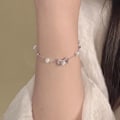 Pikkukuva 8 / 8: Sweet n Style jäljitelmä Pearl Link Chain Rannekoru Crystal Bowkn 2