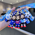 Miniatyrbillede 2 af 8: Fodboldstjernefigur Messi nøglering Rygsæk Taske Decor Doll Pend A3
