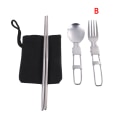 Pikkukuva 1 / 8: 1set Portable Travel Picnic Kokoontaitettava set Lusikkahaarukkatangot B