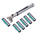 Miniatyrbilde 2 av 8: Manuell barbermaskin for menn i rustfritt stål 2-lags barbermaskin med 30