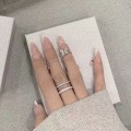 Miniatyrbilde 4 av 5: Kjederinger For kvinner Jenter Shiny Rhinestone Zircon Multi-layer