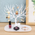 Miniatyrbillede 3 af 8: Smykker Display Stand Bakke Træ Opbevaringsstativer Øreringe Halskæde A1