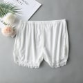 Miniatyrbild 1 av 5: Kvinnor Vår Sommar Samma färg Sida Spets Säkerhetsshorts Byxor Sw White