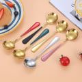 Miniatyrbilde 2 av 8: 1 stk Rustfritt stål Langt Håndtak Stor Rissuppeskje Ramen Nood Gold black