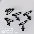 Miniatyrbillede 1 af 8: 5 Stk 3D Mini Metal Nail Charm Retro Cross Paper Clip Shape Nail Black