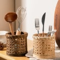 Miniatyrbillede 3 af 5: Rattan sticks Opbevaring Håndlavede ske Organizer Holder blyanter O A