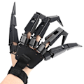 Miniatyrbillede 8 af 8: Halloween artikulerede fingre skelet hånd cosplay handske spøgelse Black Right