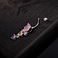 Miniatyrbild 5 av 5: Söt kristall hjärtformad zirkonbåge Belly Button Ring Mode White