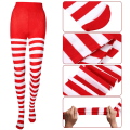 Miniatyrbillede 3 af 8: Dame Tights Uigennemsigtige strømper Strømpebukser Julefest Makeup Red&White