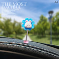 Miniatyrbilde 8 av 8: e Risting Bobble Head Blomsterbil Interiørdekorasjon Dekorativ F A1
