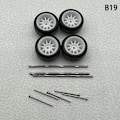 Miniatyrbillede 1 af 8: 1 sæt 1/64 model bilhjul med gummidæk Modificerede dele Ve B19 10Claws White