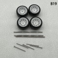 Pikkukuva 1 / 8: 1 set 1/64 mallin auton pyörät kumirenkailla muokatut osat Ve B19 10Claws White