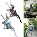 Miniatyrbild 3 av 5: Sittande Trädgårdsarbete Resin Fairy Staty Trädgårdsprydnad Resin Craf C