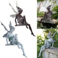 Miniatyrbilde 3 av 5: Sittende Hagearbeid Resin Fairy Statue Hage Ornament Resin Craf C