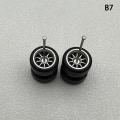Pikkukuva 1 / 8: 1 set 1/64 mallin auton pyörät kumirenkailla muokatut osat Ve B7 10Claws Silver